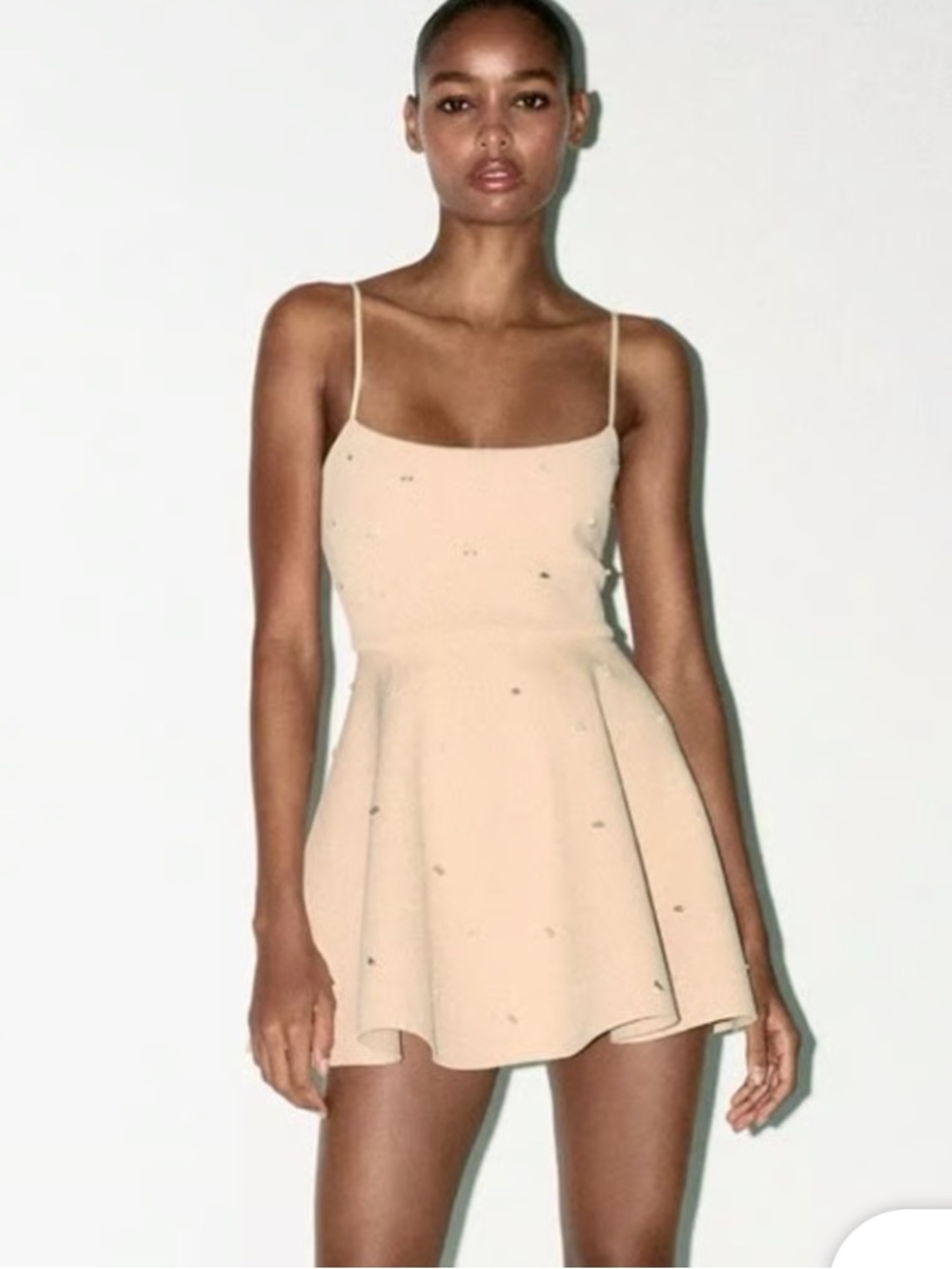 Zara nude sparkle mini dress